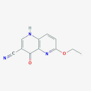 molecular formula C11H9N3O2 B8711940 6-Ethoxy-4-hydroxy-1,5-naphthyridine-3-carbonitrile 