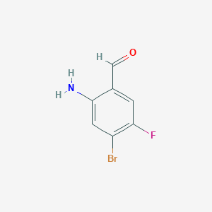 molecular formula C7H5BrFNO B8711953 2-Amino-4-bromo-5-fluorobenzaldehyde CAS No. 1620239-30-6