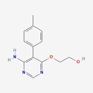 molecular formula C13H15N3O2 B8712000 2-{6-Amino-5-(4-methylphenyl)-pyrimidin-4-yloxy}ethanol CAS No. 169677-36-5