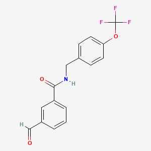 molecular formula C16H12F3NO3 B8712243 3-Formyl-N-{[4-(trifluoromethoxy)phenyl]methyl}benzamide CAS No. 920536-20-5
