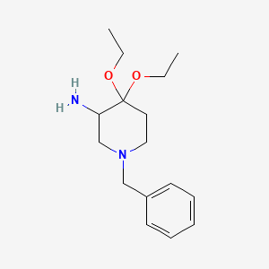 molecular formula C16H26N2O2 B8712299 1-Benzyl-4,4-diethoxypiperidin-3-amine 