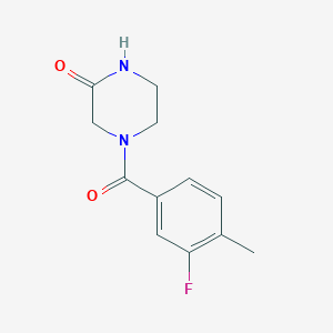 molecular formula C12H13FN2O2 B8712322 4-(3-Fluoro-4-methylbenzoyl)piperazin-2-one 
