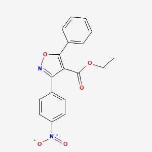 molecular formula C18H14N2O5 B8712356 3-(4-Nitro-phenyl)-5-phenyl-isoxazole-4-carboxylic acid ethyl ester 
