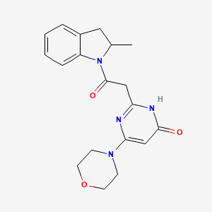 molecular formula C19H22N4O3 B8712380 2-[2-(2-methyl-2,3-dihydro-1H-indol-1-yl)-2-oxoethyl]-6-(morpholin-4-yl)pyrimidin-4(3H)-one 