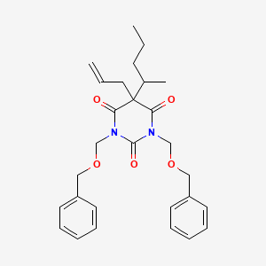 molecular formula C28H34N2O5 B8712430 5-Allyl-1,3-bis((benzyloxy)methyl)-5-(1-methylbutyl)barbituric acid CAS No. 31164-83-7