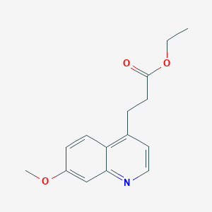 molecular formula C15H17NO3 B8712475 Ethyl 3-(7-methoxyquinolin-4-yl)propanoate 