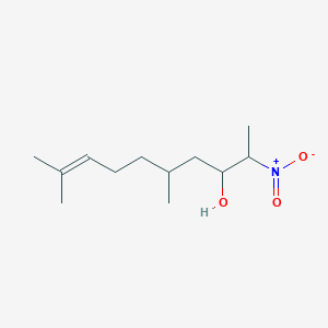 molecular formula C12H23NO3 B8712481 8-Decen-3-ol, 5,9-dimethyl-2-nitro- CAS No. 89449-85-4