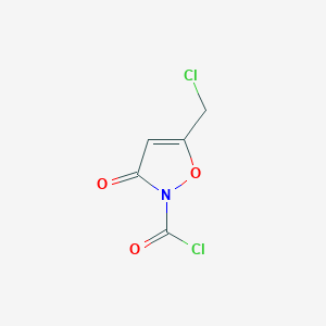 molecular formula C5H3Cl2NO3 B8712497 5-(Chloromethyl)-3-oxo-1,2-oxazole-2(3H)-carbonyl chloride CAS No. 88918-36-9