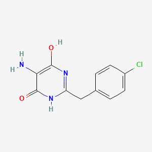 molecular formula C11H10ClN3O2 B8712546 5-Amino-2-(4-chloro-benzyl)-pyrimidine-4,6-diol 