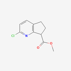 molecular formula C10H10ClNO2 B8712581 methyl 2-chloro-6,7-dihydro-5H-cyclopenta[b]pyridine-7-carboxylate 