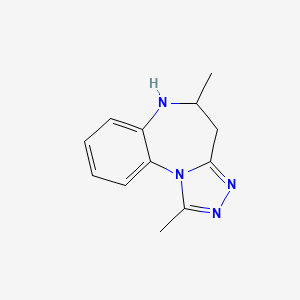 molecular formula C12H14N4 B8712587 1,5-Dimethyl-5,6-dihydro-4h-[1,2,4]triazolo[4,3-a][1,5]benzodiazepine CAS No. 74389-73-4