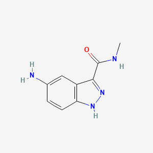molecular formula C9H10N4O B8712615 N-methyl-5-amino-1H-indazole-3-carboxamide 