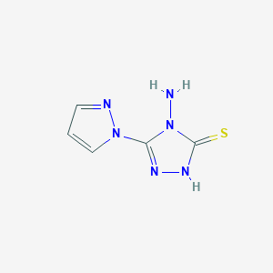 molecular formula C5H6N6S B8712616 4-Amino-3-mercapto-5-(1-pyrazolyl)-1,2,4-triazole 