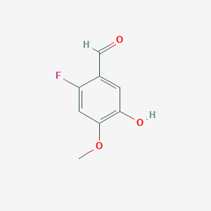 molecular formula C8H7FO3 B8712699 Benzaldehyde, 2-fluoro-5-hydroxy-4-methoxy- 