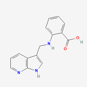 molecular formula C15H13N3O2 B8712729 2-[(1H-pyrrolo[2,3-b]pyridin-3-ylmethyl)-amino]-benzoic acid 