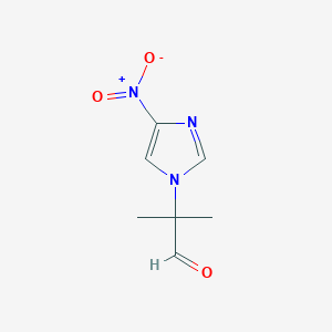 molecular formula C7H9N3O3 B8712825 2-Methyl-2-(4-nitro-imidazol-1-yl)-propionaldehyde 