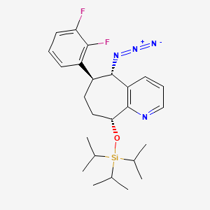 molecular formula C25H34F2N4OSi B8713051 (5S,6S,9R)-5-azido-6-(2,3-difluorophenyl)-9-(triisopropylsilyloxy)-6,7,8,9-tetrahydro-5H-cyclohepta[b]pyridine 