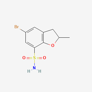 molecular formula C9H10BrNO3S B8713057 5-Bromo-2-methyl-2,3-dihydro-1-benzofuran-7-sulfonamide CAS No. 89819-22-7