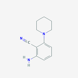 molecular formula C12H15N3 B8713117 2-Amino-6-(1-piperidinyl)benzonitrile CAS No. 63365-14-0