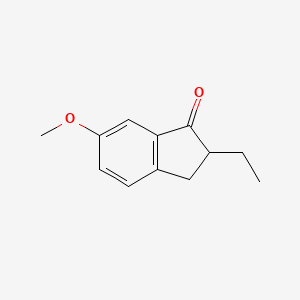 molecular formula C12H14O2 B8713424 2-Ethyl-6-methoxyindan-1-one 