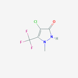 molecular formula C5H4ClF3N2O B8713492 3H-Pyrazol-3-one, 4-chloro-1,2-dihydro-1-methyl-5-(trifluoromethyl)- CAS No. 121303-78-4