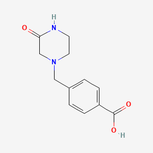 molecular formula C12H14N2O3 B8713501 4-[(3-Oxo-1-piperazinyl)methyl]benzoic acid 