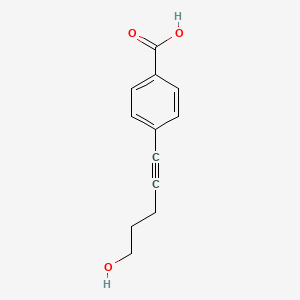 molecular formula C12H12O3 B8713510 4-(5-Hydroxypent-1-yn-1-yl)benzoic acid 