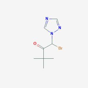 molecular formula C8H12BrN3O B8713518 1-Bromo-3,3-dimethyl-1-(1H-1,2,4-triazol-1-yl)butan-2-one CAS No. 71347-30-3
