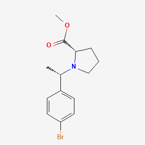 molecular formula C14H18BrNO2 B8713573 (S)-Methyl 1-((S)-1-(4-bromophenyl)ethyl)pyrrolidine-2-carboxylate 