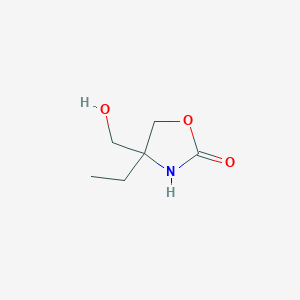 molecular formula C6H11NO3 B8713757 4-Ethyl-4-hydroxymethyl-2-oxazolidinone CAS No. 162632-59-9