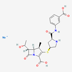 1-Azabicyclo[3.2.0]hept-2-ene-2-carboxylic acid,3-[[(3S,5S)-5-[[(3-carboxyphenyl)amino]carbonyl]-3-pyrrolidinyl]thio]-6-[(1R)-1-hydroxyethyl]-4-methyl-7-oxo-, monosodium salt, (4R,5S,6S)-