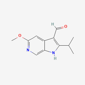 molecular formula C12H14N2O2 B8713834 2-isopropyl-5-methoxy-1H-pyrrolo[2,3-c]pyridine-3-carbaldehyde 