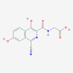 molecular formula C13H9N3O5 B8713892 2-(1-Cyano-4,7-dihydroxyisoquinoline-3-carboxamido)acetic acid 