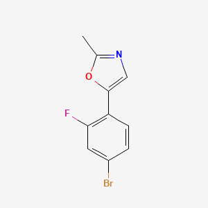 molecular formula C10H7BrFNO B8713939 5-(4-Bromo-2-fluorophenyl)-2-methyloxazole 