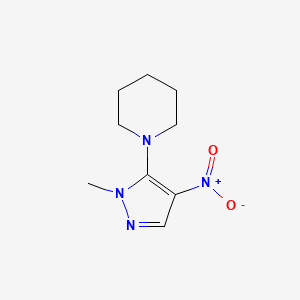 molecular formula C9H14N4O2 B8713985 1-(1-methyl-4-nitro-1H-pyrazol-5-yl)piperidine 