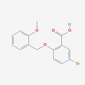 molecular formula C15H13BrO4 B8714188 5-Bromo-2-({[2-(methyloxy)phenyl]methyl}oxy)benzoic acid 