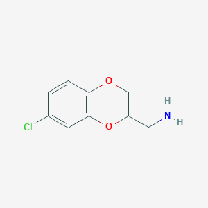 molecular formula C9H10ClNO2 B8714219 (6-Chloro-2,3-dihydro-1,4-benzodioxin-3-yl)methanamine CAS No. 2165-39-1