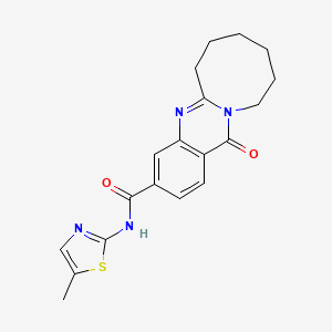molecular formula C19H20N4O2S B8714233 N-(5-methylthiazol-2-yl)-13-oxo-7,8,9,10,11,13-hexahydro-6H-azocino[2,1-b]quinazoline-3-carboxamide 