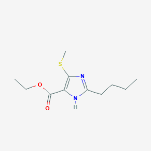 molecular formula C11H18N2O2S B8714311 Ethyl 2-butyl-5-methylsulfanyl-3H-imidazole-4-carboxylate CAS No. 137997-30-9