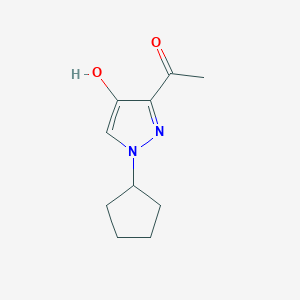 molecular formula C10H14N2O2 B8714354 1-(4-hydroxy-1-cyclopentyl-1H-pyrazol-3-yl)ethanone 