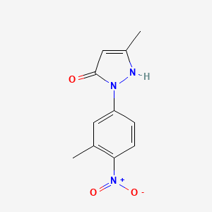 molecular formula C11H11N3O3 B8714413 5-Methyl-2-(3-methyl-4-nitrophenyl)-1,2-dihydro-3H-pyrazol-3-one CAS No. 648917-71-9