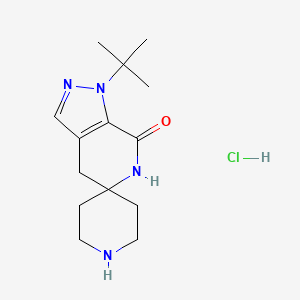 molecular formula C14H23ClN4O B8714431 1'-(tert-Butyl)-4',6'-dihydrospiro[piperidine-4,5'-pyrazolo[3,4-c]pyridin]-7'(1'H)-one hydrochloride 