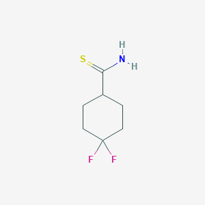 molecular formula C7H11F2NS B8714559 4,4-Difluorocyclohexanecarbothioamide 