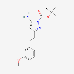 molecular formula C17H23N3O3 B8714580 Tert-butyl 5-amino-3-[2-(3-methoxyphenyl)ethyl]pyrazole-1-carboxylate 