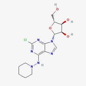 molecular formula C15H21ClN6O4 B8714618 (2R,3R,4S,5R)-2-[2-Chloro-6-(piperidin-1-ylamino)-purin-9-yl]-5-hydroxymethyl-tetrahydro-furan-3,4-diol 