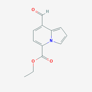 molecular formula C12H11NO3 B8714645 Ethyl 8-formylindolizine-5-carboxylate 