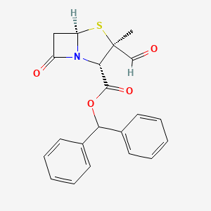 molecular formula C21H19NO4S B8714696 benzhydryl (2S,3R,5R)-3-formyl-3-methyl-7-oxo-4-thia-1-azabicyclo[3.2.0]heptane-2-carboxylate 