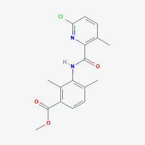 molecular formula C17H17ClN2O3 B8714740 Methyl 3-[(6-chloro-3-methyl-pyridine-2-carbonyl)amino]-2,4-dimethyl-benzoate 