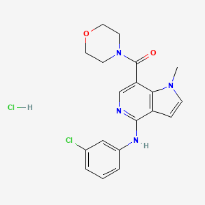 molecular formula C19H20Cl2N4O2 B8714961 Methanone,[4-[(3-chlorophenyl)amino]-1-methyl-1H-pyrrolo[3,2-c]pyridin-7-yl]-4-morpholinyl-,hydrochloride 