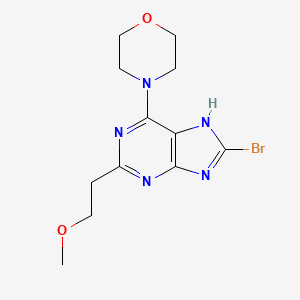molecular formula C12H16BrN5O2 B8715075 8-Bromo-2-(2-methoxyethyl)-6-(morpholin-4-yl)-7H-purine CAS No. 682337-95-7